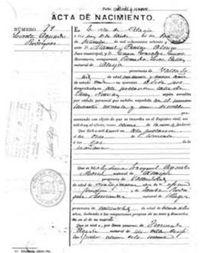 Inscripción Consular de Nacimiento